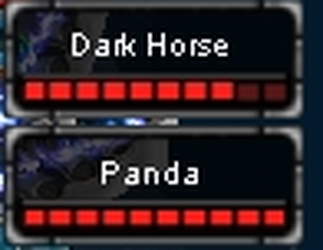 Arriba a la izquierda, el cuadro del Dark Horse y debajo el del Pet Panda activo