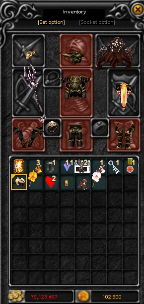 El Pet Panda activo en el inventario, con su borde dorado