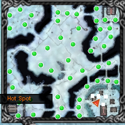Minimapa con un punto marcado como Hot Spot